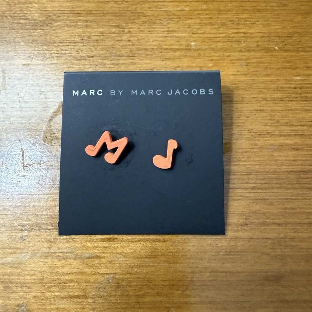 Marc By Marc Jacobs Music Note Stud Earrings Silver Eighth Clef Musician Gift